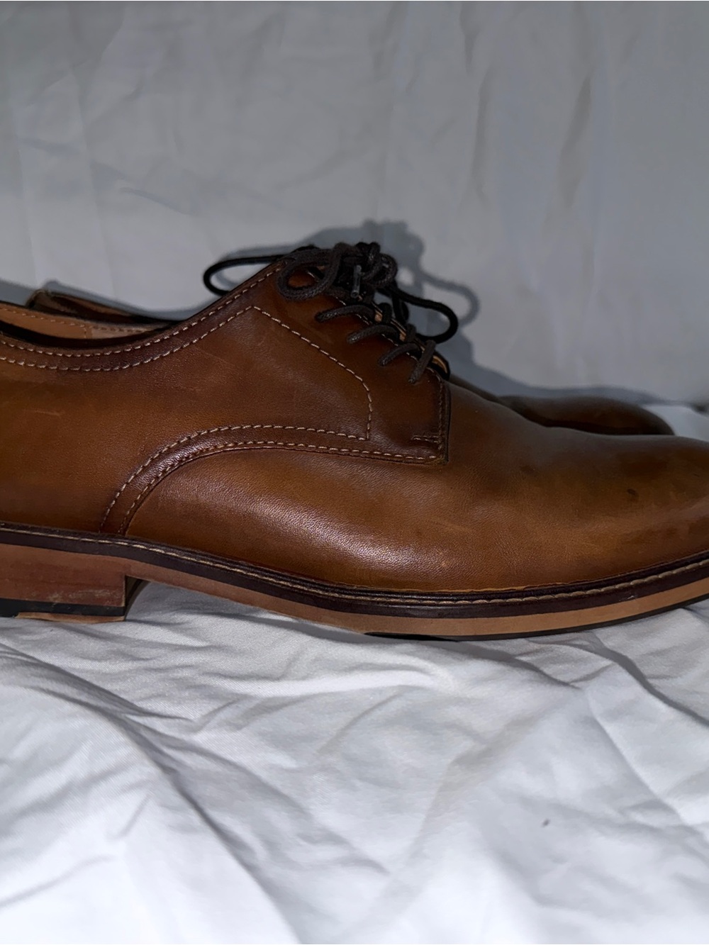 Classic Men's Brown Leather Derby Shoes
